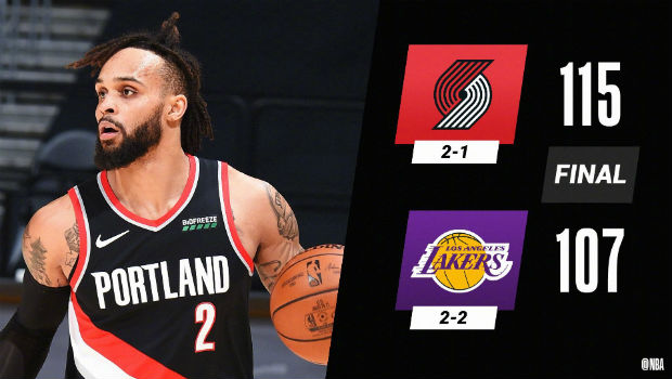 <a href=/lanqiu/zhibode/blazers/ target=_blank class=infotextkey>开拓者</a>115-107战胜<a href=/lanqiu/zhibode/lakers/ target=_blank class=infotextkey>湖人</a>